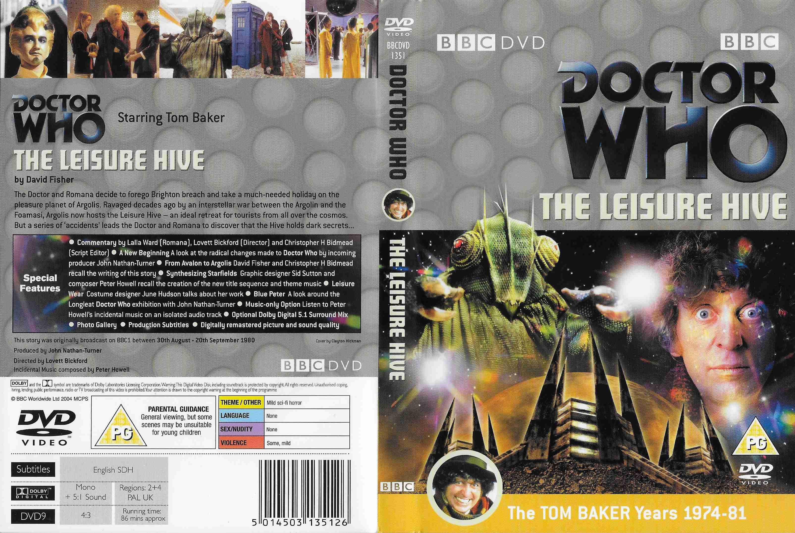 Picture of BBCDVD 1351 Doctor Who - The leisure hive by artist David Fisher from the BBC records and Tapes library